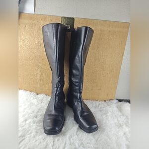 Andrew Geller Voyage Black Leather High Knee Riding Boots – Women’s Size 8M